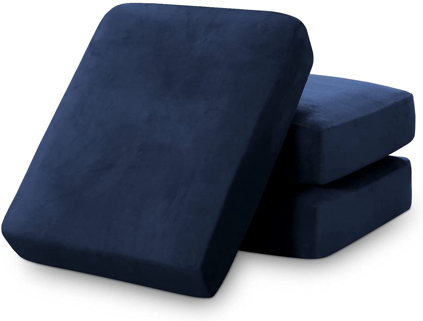 Velvet Stretch Couch Cushion Cover Plush Cushion Slipcover for Chair Sofa Cushion Furniture Protector Seat Cushion Sofa Cover Set of 3