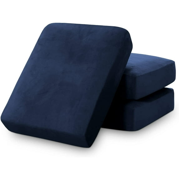 Velvet Stretch Couch Cushion Cover Plush Cushion Slipcover for Chair Sofa Cushion Furniture Protector Seat Cushion Sofa Cover Set of 3
