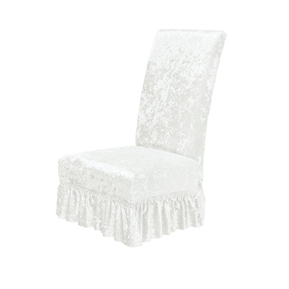Velvet Stretch Dining Chair Covers,Slipcovers With Skirt,Chair Cover Removable Washable Kitchen Decorative Chair Protector Slipcover Kitchen Chair Cover