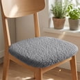 thumbnail image 1 of Velvet Stretch Dining Chair Seat Covers Thick Soft Elastic Chair Cushion Slipcover for Kitchen Dining Room Curved Seat Protector Washable, 1 of 6
