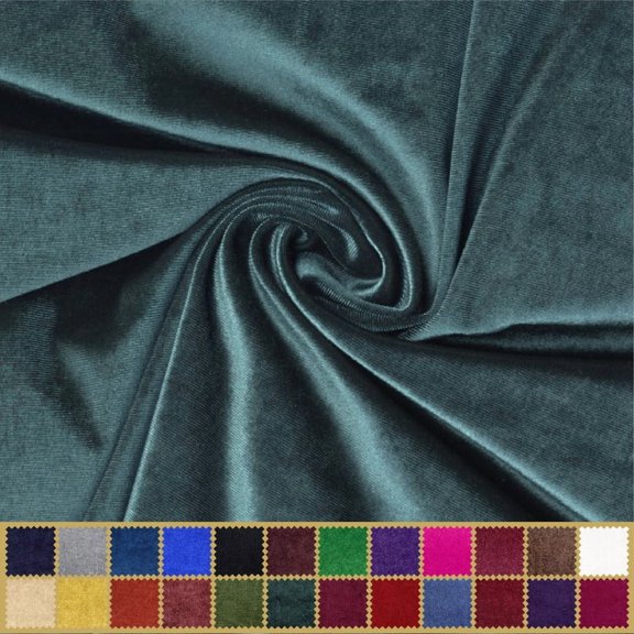 LitLook Stretch Velvet Fabric by the Yard - 58/60" Soft Velvet Fabric for Dresses, Costumes & Décor - 92% Polyester 8% Spandex - Spruce - Cut by the Yard