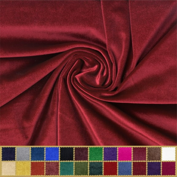 LitLook Stretch Velvet Fabric by the Yard - 58/60" Soft Velvet Fabric for Dresses, Costumes & Décor - 92% Polyester 8% Spandex - Port - Cut by the Yard