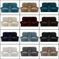 Velvet Stretch Recliner Loveseat Sofa Cover with Center Console Sofa