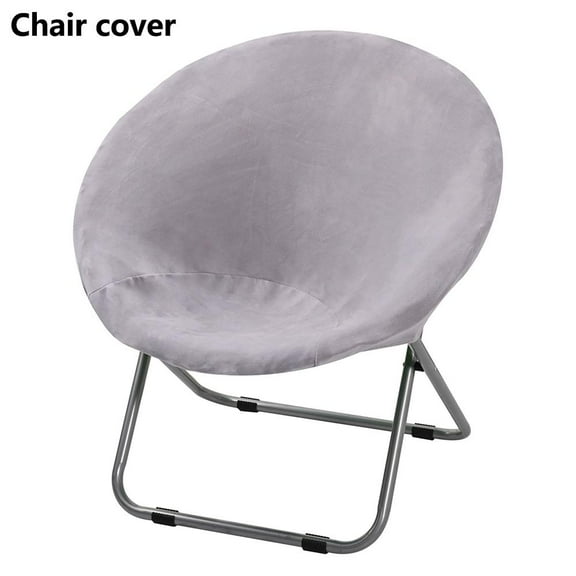 Velvet Stretch Saucer Chair Cover, Soft Round Moon Chair Cover for Adults and Kids, Removable Saucer Chair Cushion Covers, Washable Furniture Protector for Living Room, Dorm