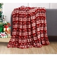 thumbnail image 1 of Velvet Super Soft Christmas Print Fleece Blanket - Holiday Themed Home Decor Fleece Blanket, Warm and Cozy for Winter Bedding, Sofas, and Gifts, 50 x 60 inches, Reindeer Burgundy, 1 of 6