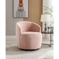 thumbnail image 1 of Velvet Swivel Accent Barrel Chair, Modern Upholstered Lounge Chair Armchair with Black Metal Ring Comfy Round Single Sofa Chair Leisure Club Chair with 360 Degree Swiveling for Living Room Office Pink, 1 of 7