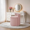thumbnail image 1 of Velvet Swivel Accent Chair with Storage, 360° Vanity Makeup Chair with Wave Back, No Assembly Comfy Single Sofa Chair, Small Accent Stool for Bedroom, Dressing, Living Room, White, 1 of 7