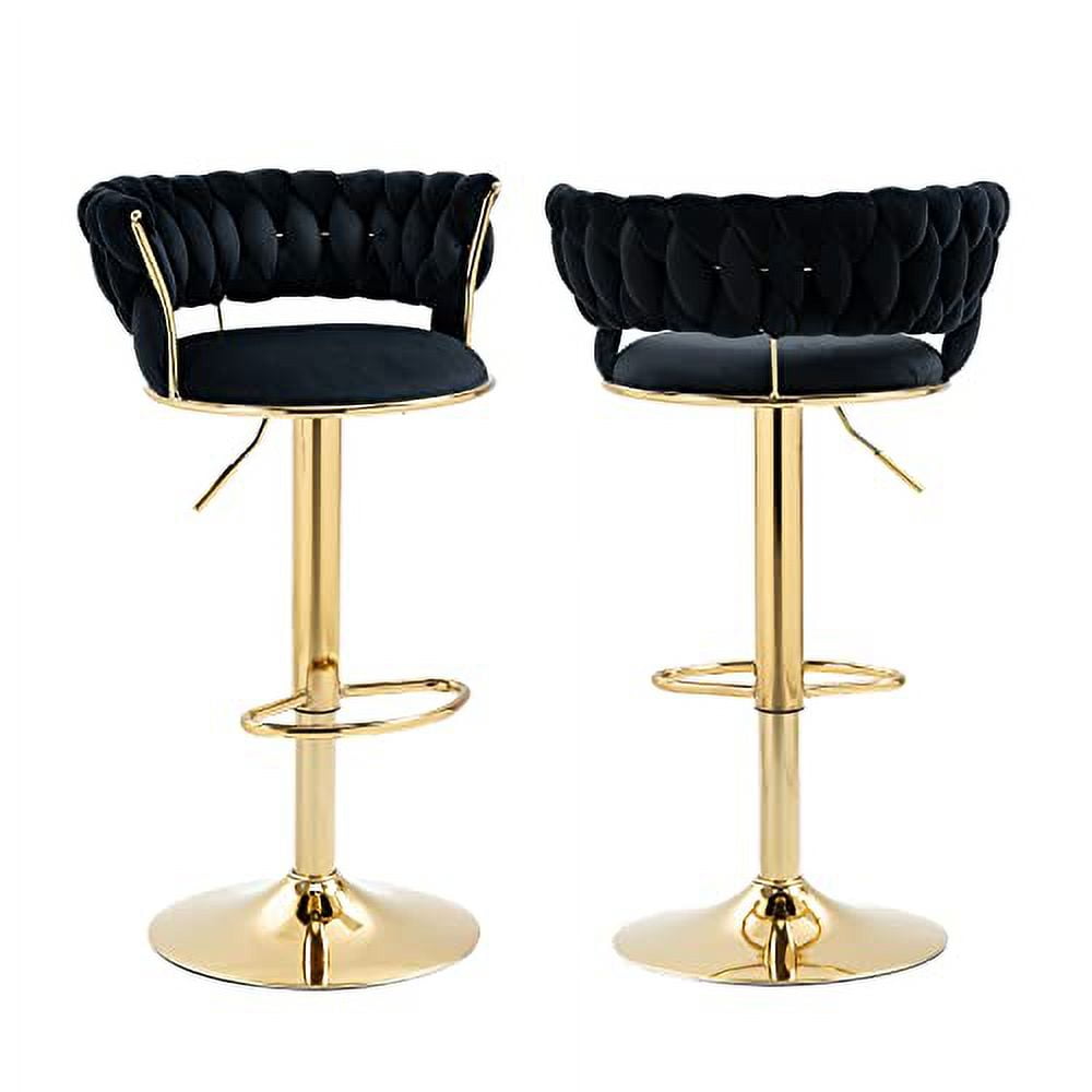 Velvet Swivel Bar Stools, Modern Stool Chair, Adjustable Counter Height