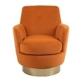 thumbnail image 1 of Velvet Swivel Barrel Chair, Swivel Accent Chairs Armchair Orange, 1 of 5