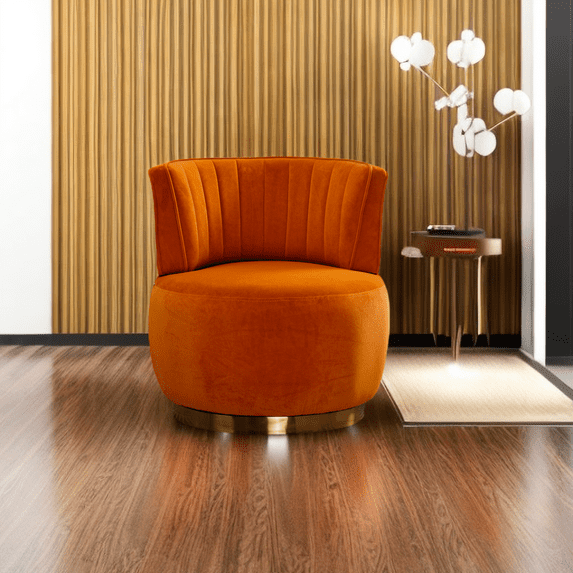 Velvet Swivel Barrel Chair, Upholstered 360-Degree Swivel Accent Armchair, Modern Comfy Round Leisure Sofa Chair for Small Living Room, Bedroom, Nursery Room, Lounge, Office