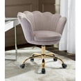 thumbnail image 1 of Velvet Swivel Shell Chair Leisure Velvet Accent Chair with Golden feet Base Ergonomic Computer Desk Chair Task Chair Wheels Adjustable Swivel, Gray, 1 of 7