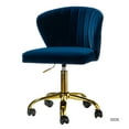 thumbnail image 1 of Velvet Swivel Task Office Chair, Tina's Home Adjustable Rolling Tufted Back Metal Leg Teen Navy, 1 of 9