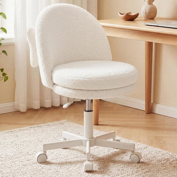 Velvet Tall Office with Wheels Vanity s with Back, Versatile Height Use: Office to Bar Stools Small Ergonomic Comfy Armlees Computer Desk with Bow Lumbar Pillow for Gift