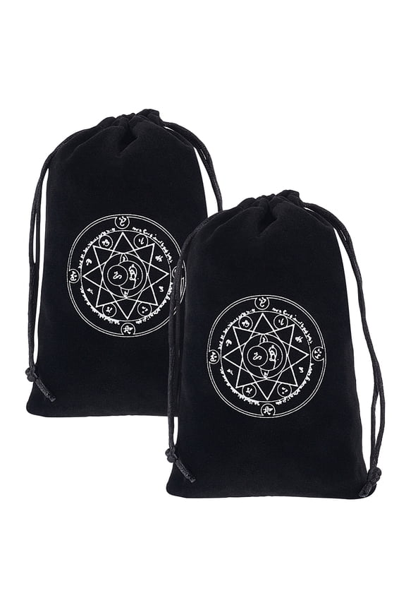 Velvet Tarot Card Storage Bags Drawstring Pouches Packaging Bag Rectangle Flat Round 180x120mm
