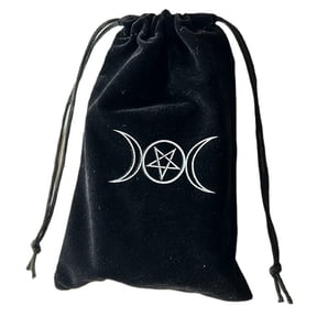 Velvet Tarot Card Storage Bags Drawstring Pouches Packaging Bag Rectangle Moon 180x120mm