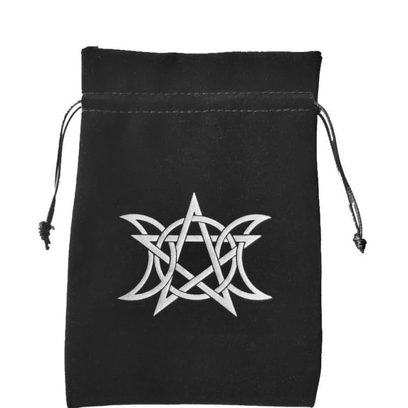 Velvet Tarot Cards Storage Bags Tarot Desk Storage Holder Black Star Pattern 18x13cm