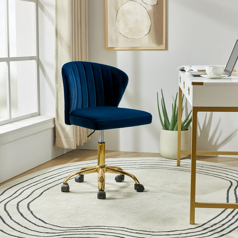 Velvet office chair gold legs discount