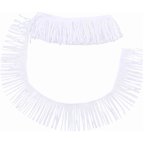 Velvet Tassel Fringe Trimming for DIY Latin Dress Stage Clothes Accessories White 81x0.8mm DIY