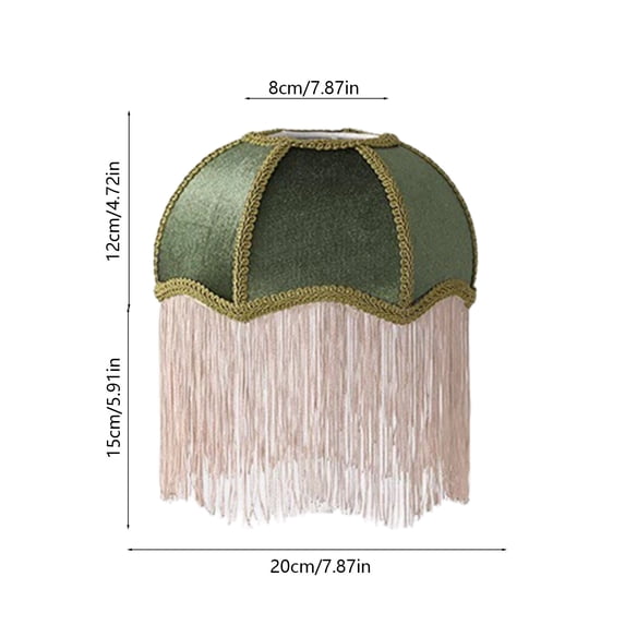 Velvet Tassel Lampshade,Scallop Bell Shape Victorian Style Fringe Lamp Cover Decor for Table Lamp,Floor Light & Bedside