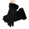 thumbnail image 1 of Velvet Thermal Touchscreen Gloves for Women, Windproof Winter Gloves for Driving Cycling Running, Soft Lined Comfort for Outdoor Activities(Black), 1 of 3