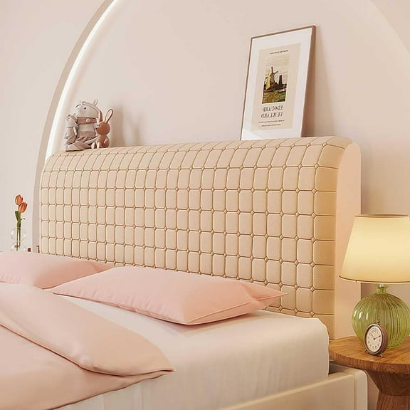 Velvet Thicken Bed Headboard Cover for Twin Size, Quilted Bed Headboard Slipcover Soft Dustproof Washable Protector Cover for Bedroom Decor 47.4in