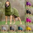 thumbnail image 1 of Velvet Thickened Warm Hooded Dog Clothing for Golden Retrievers and Large Dogs Pullover Pet Winter Coat Jacket,Green Size XL, 1 of 3