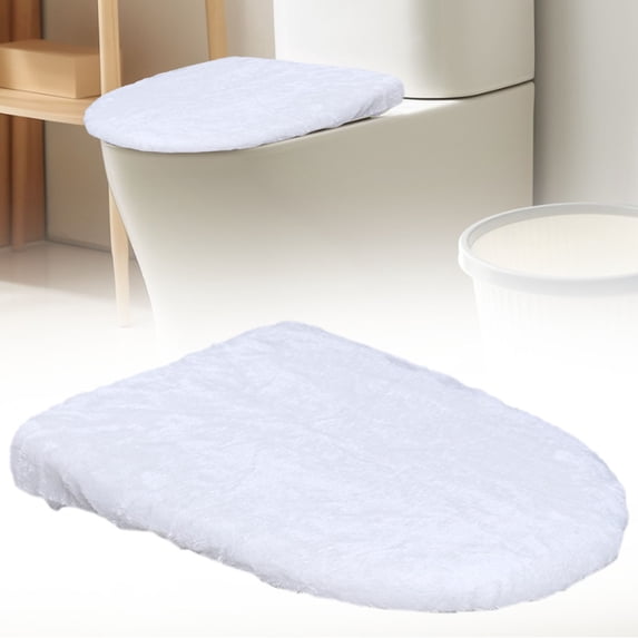Velvet Toilet Seat Cover Microfiber Soft Velvet Toilet Lid Cover Washable Fits Most Oblong And Round Toilets Lids Comfortable And Durable Easy Installation Cleaning(19.7"X18.11"/1Pc)