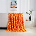 thumbnail image 1 of Velvet Touch Ultra Plush Christmas Holiday Printed Fleece Throw/Blanket-50 x 60inch, (Quatrefoil Orange), 1 of 6