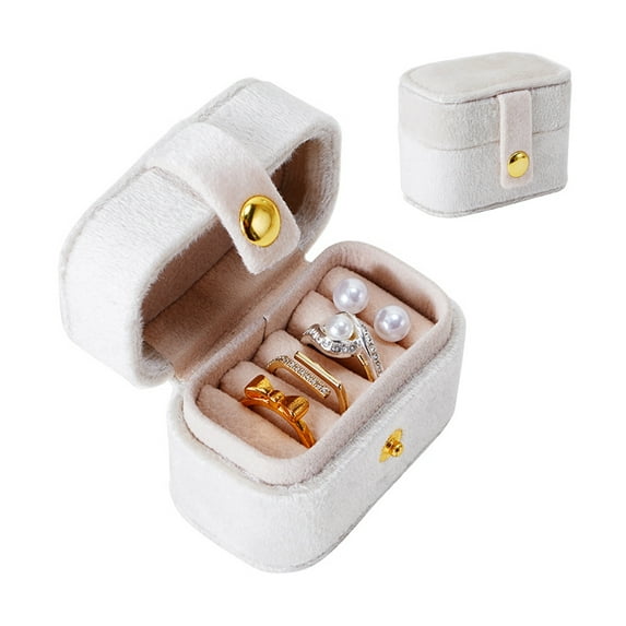 Velvet Travel Jewelry Case Mothers Biirthday Valentines Day Gift Jewelry Case with Buckle For Earrings, Necklaces Travel Jewelry Box Organizer Storage Box