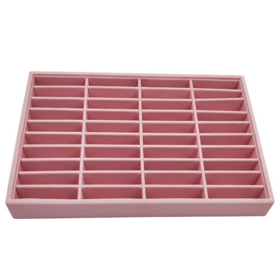 Velvet Tray Box with 40 Slot Bangle Bracelets Display Jewelry Case Organizer Pink