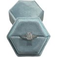 thumbnail image 1 of Velvet Treasures Engagement Ring Box, Vintage Hexagon Wedding Jewelry Box for Ceremony, Display & Storage - 1 Slot, Pale Blue, 1 of 4