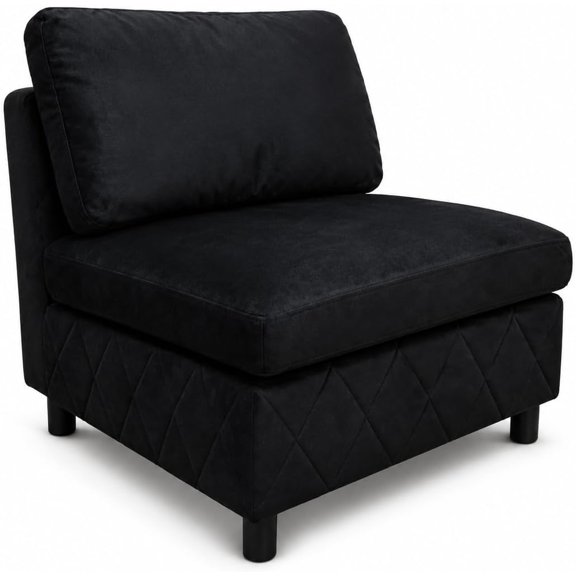 Velvet Tufted Armrest Module for Modular Sectional Sofa, Diamond Tufted Couch Side Arm Piece with Wood Frame, Replacement Sofa Arm for Living Room or Apartment,