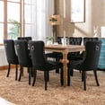 thumbnail image 1 of Velvet Tufted Dining Chairs Set of 8, Upholstered Accent Chairs with Solid Wood Frame for Kitchen & Dining Room, 1 of 11