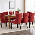 thumbnail image 1 of Velvet Tufted Dining Chairs Set of 8, Upholstered Accent Chairs with Solid Wood Frame for Kitchen & Dining Room, 1 of 11
