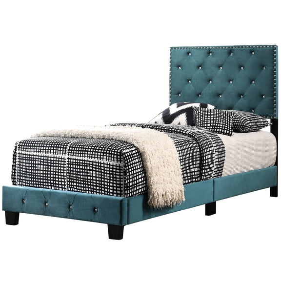 Velvet Twin Bed With A Robust Build For Peaceful Sleep In Fascinating Good Night
