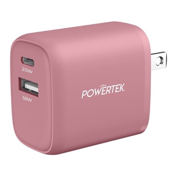 Velvet USB C Wall Charger Block 20W PD, Liquipel Powertek Type C Fast Charging Cube, Phone Wall Power Adapter with Foldable Plug, Compatible with iPhone, iPad, iWatch, Galaxy, Android, Pixel, Tablet