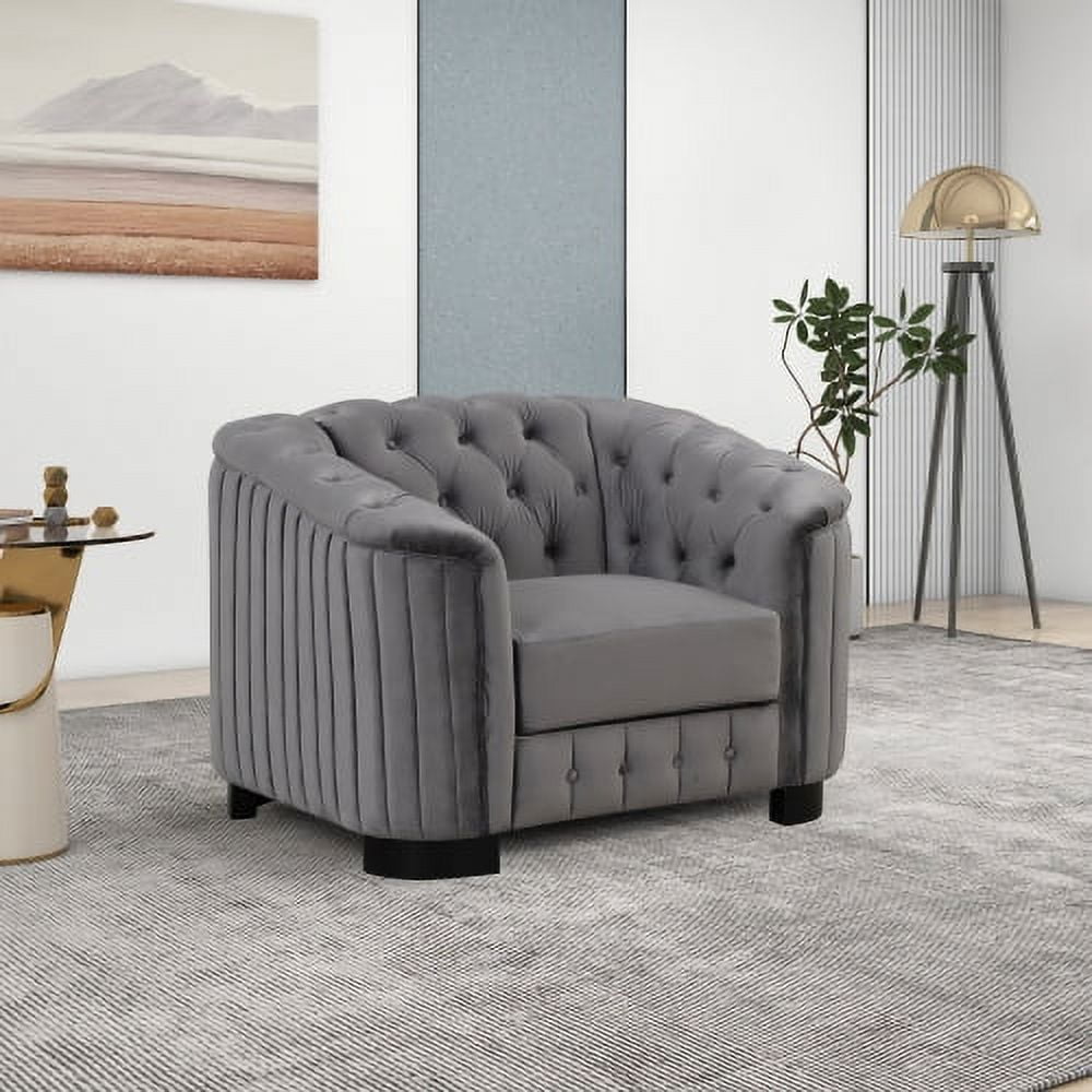 Velvet Upholstered Sofa 41.5 Accent Club Chair Single Sofa Chair with Thick Removable Seat Cushion Single Couch with Sturdy Legs Modern Armchair