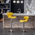 thumbnail image 1 of Velvet Upholstered Adjustable Swivel Barstool, Set of 2, 1 of 9