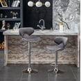 thumbnail image 1 of Velvet Upholstered Adjustable Swivel Barstool, Set of 2, 1 of 10