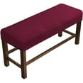 thumbnail image 1 of Velvet Upholstered Bench Slipcover, Stretch Dining Room Bench Covers Elastic Bench Seat Protector Dining Bench Cover for Living Room, Bedroom-Wine red-Large, 1 of 8