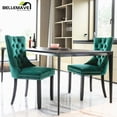 thumbnail image 1 of Velvet Upholstered Dining Chair/Kitchen & Dining Room Chairs, High-End Tufted Dining Chairs with Rubber Wood Legs and Nailhead Trim, Dining Chairs Set of 2 (Green), 1 of 13