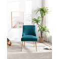 thumbnail image 1 of Velvet Upholstered Dining Chair Leisure Chairs Upholstered Side Chairs with Metal Legs for Living Room, Contemporary Style Blue, 1 of 7