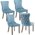 thumbnail image 1 of Velvet Upholstered Dining Chairs Set of 4, Wingback Kitchen Room Accent Chairs with Solid Wood Leg, Dinner Chairs with Nailhead Trim & Button Tufted Back, 1 of 7