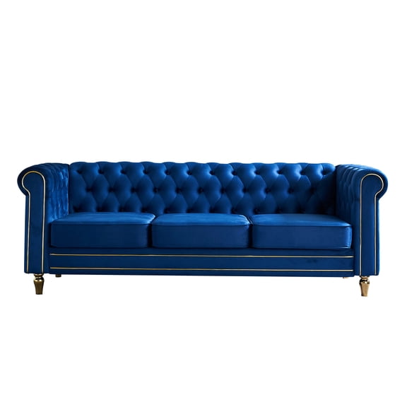 Velvet Upholstered - Maximum Comfort with Pocket Spring - Living Room Use - Adds Classic Glam Style