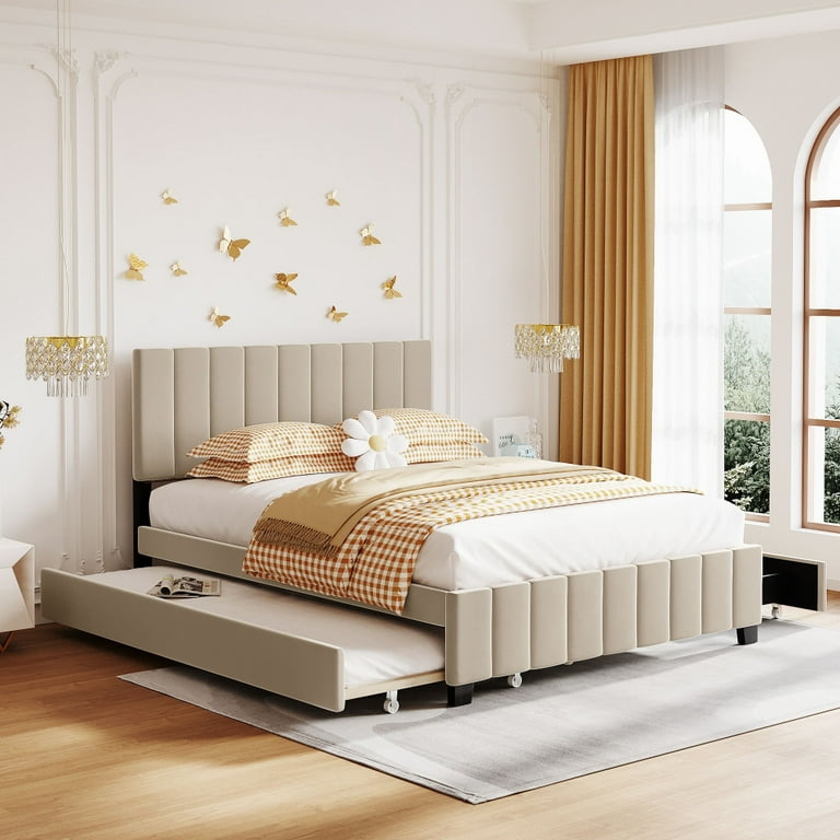 Twin xl platform bed with deals headboard