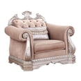 thumbnail image 1 of Velvet Upholstered Wooden Sofa Chair with Rolled Arms, Gold, 1 of 3