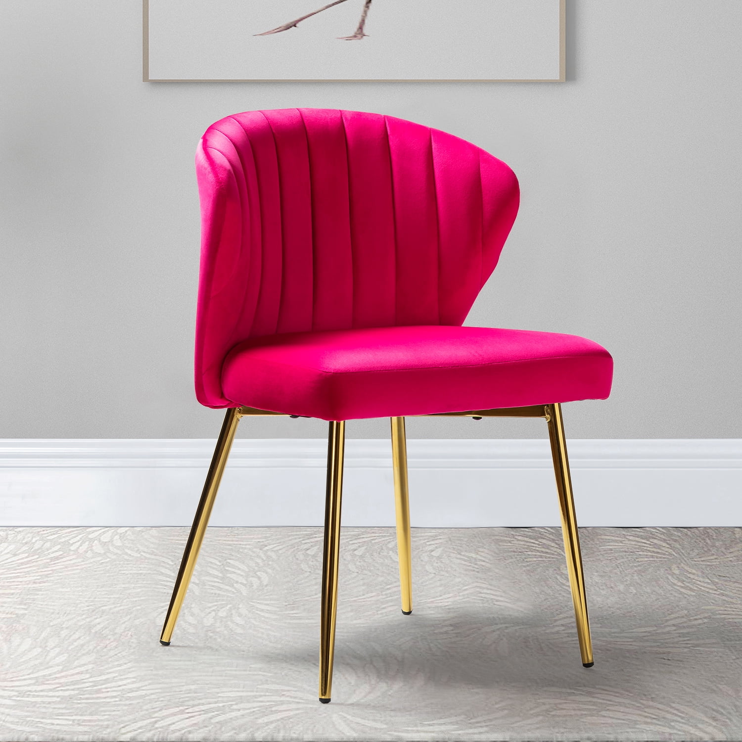 Hot pink 2025 velvet dining chairs