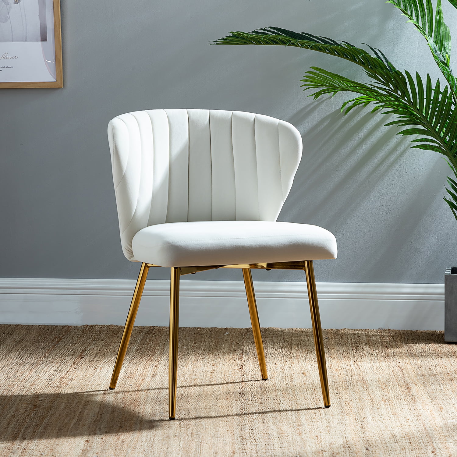 Ivory velvet 2024 dining chairs