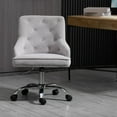 thumbnail image 1 of Velvet Vanity Chair Modern Mid-Back Tufted Button Computer Desk Chair, Swivel Height-Adjustable Accent Home Office Chair., 1 of 7