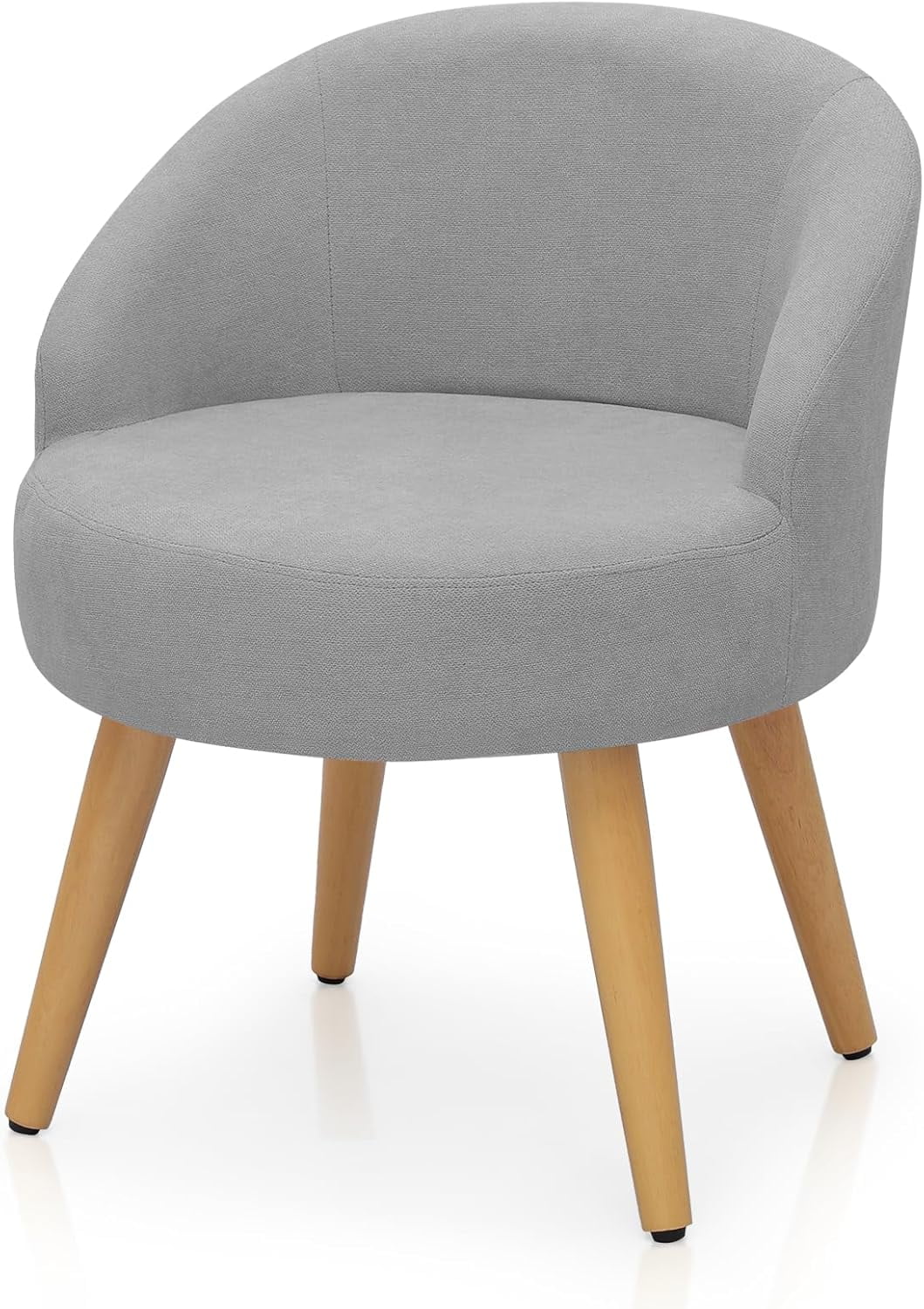 Velvet Vanity Chair with Wooden Legs, Makeup Chair Accent Chair Linen ...